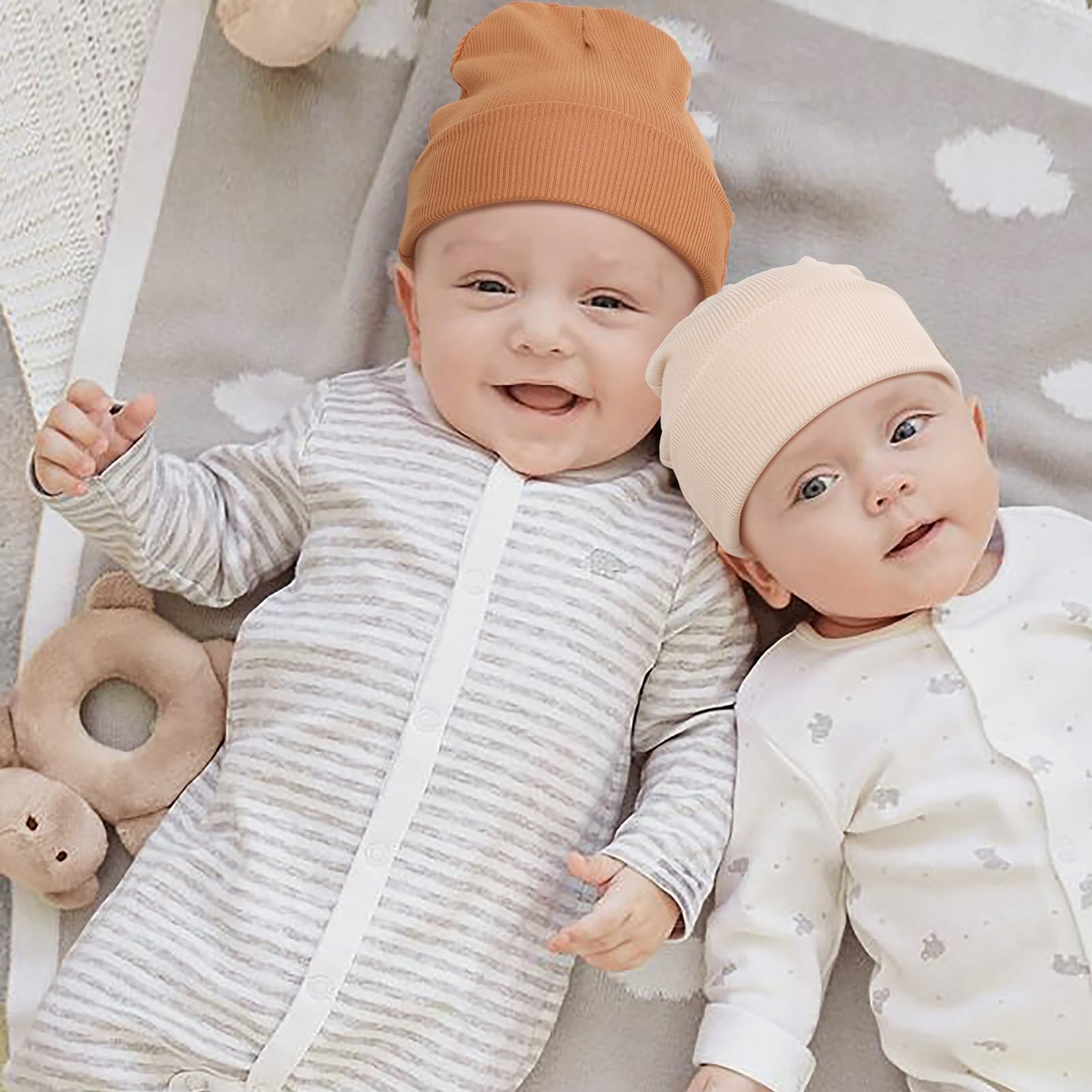 AQOKKA Baby Newborn Hats for Unisex Infant Toddler Soft Beanie Warm Cap Newborn Hospital Hats for Baby Boy Girl 0-24 Months - Image 5