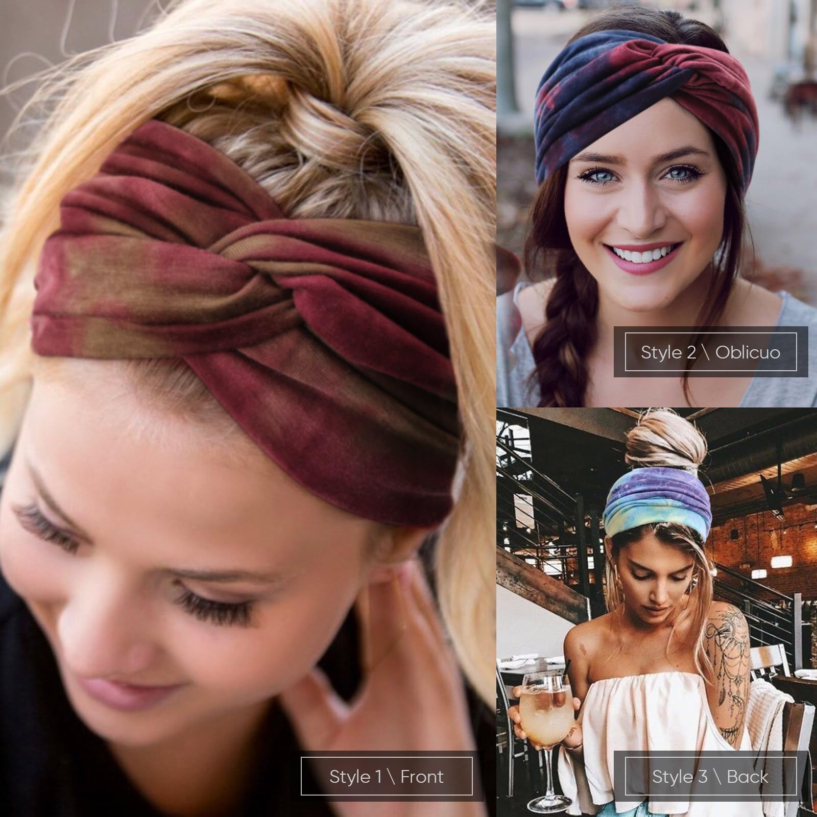 AQOKKA Extra Wide Headbands for Women Large Turban Headband Non Slip Boho Elastic Hairband Hair Twisted Knot Head Bands Accessories - Image 6