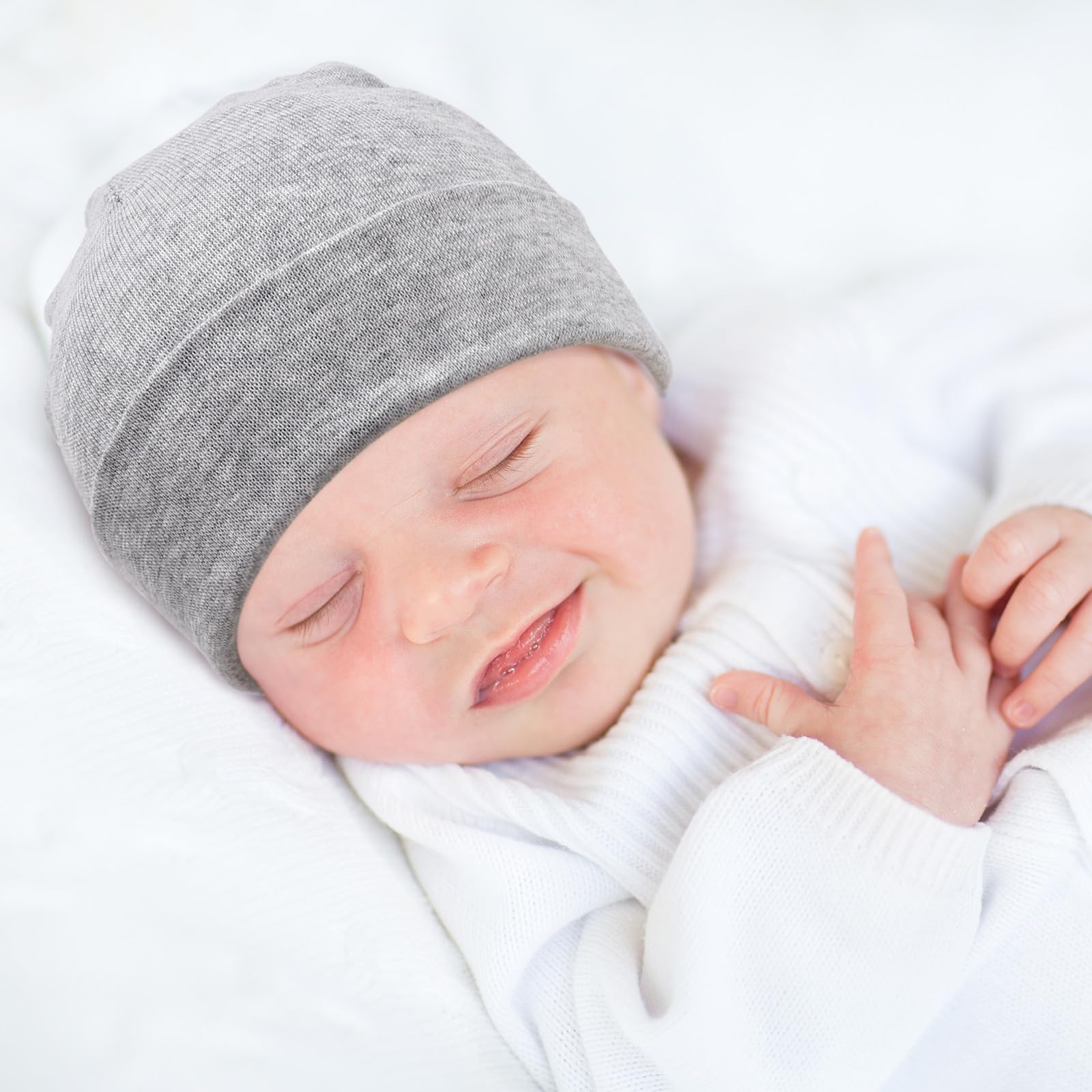 AQOKKA Newborn Baby Hat Infant Beanie Caps Soft Cotton Toddler Hats Newborn Hospital Hat for Baby Boy Girl Kid 0-24 Months - Image 5