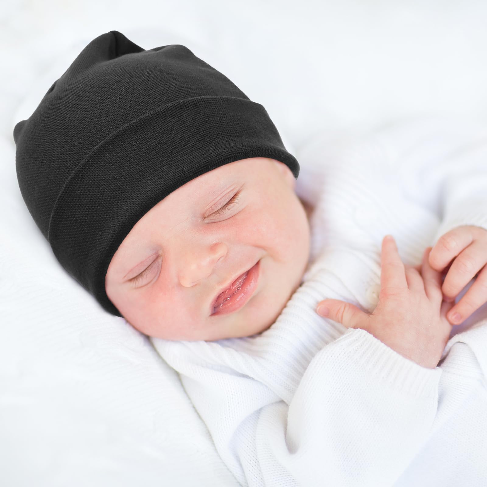 AQOKKA Newborn Baby Girl Hats Big Bow Knotted Headwrap Turban Hats Infant Toddler Soft Winter Beanie Cap for Boy Girl Kid - Image 4