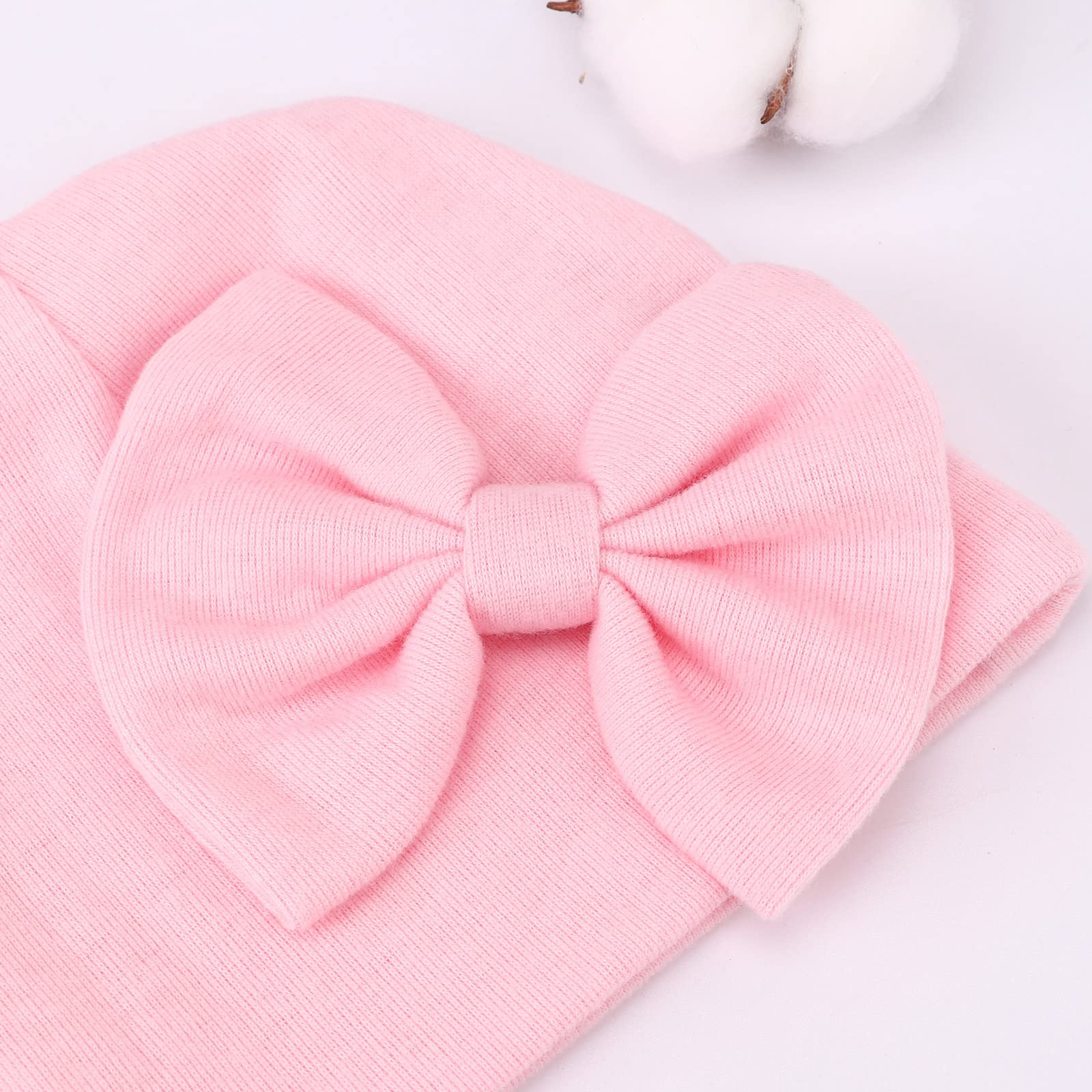 Newborn Baby Hats and Mittens Set Infant Bow Beanie Cap Toddler Gloves Newborn Hospital Hats for Baby Boy Girl 0-6 Months - Image 6