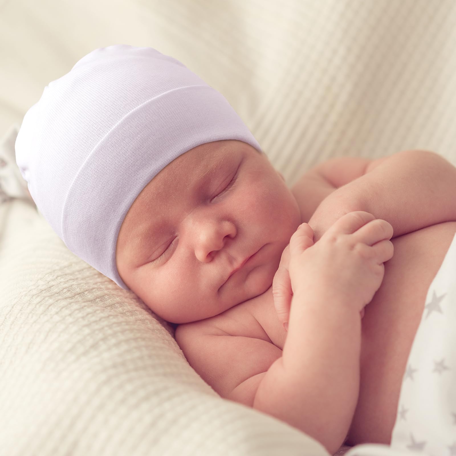 AQOKKA Newborn Baby Hat Infant Beanie Caps Soft Cotton Toddler Hats Newborn Hospital Hat for Baby Boy Girl Kid 0-24 Months - Image 5