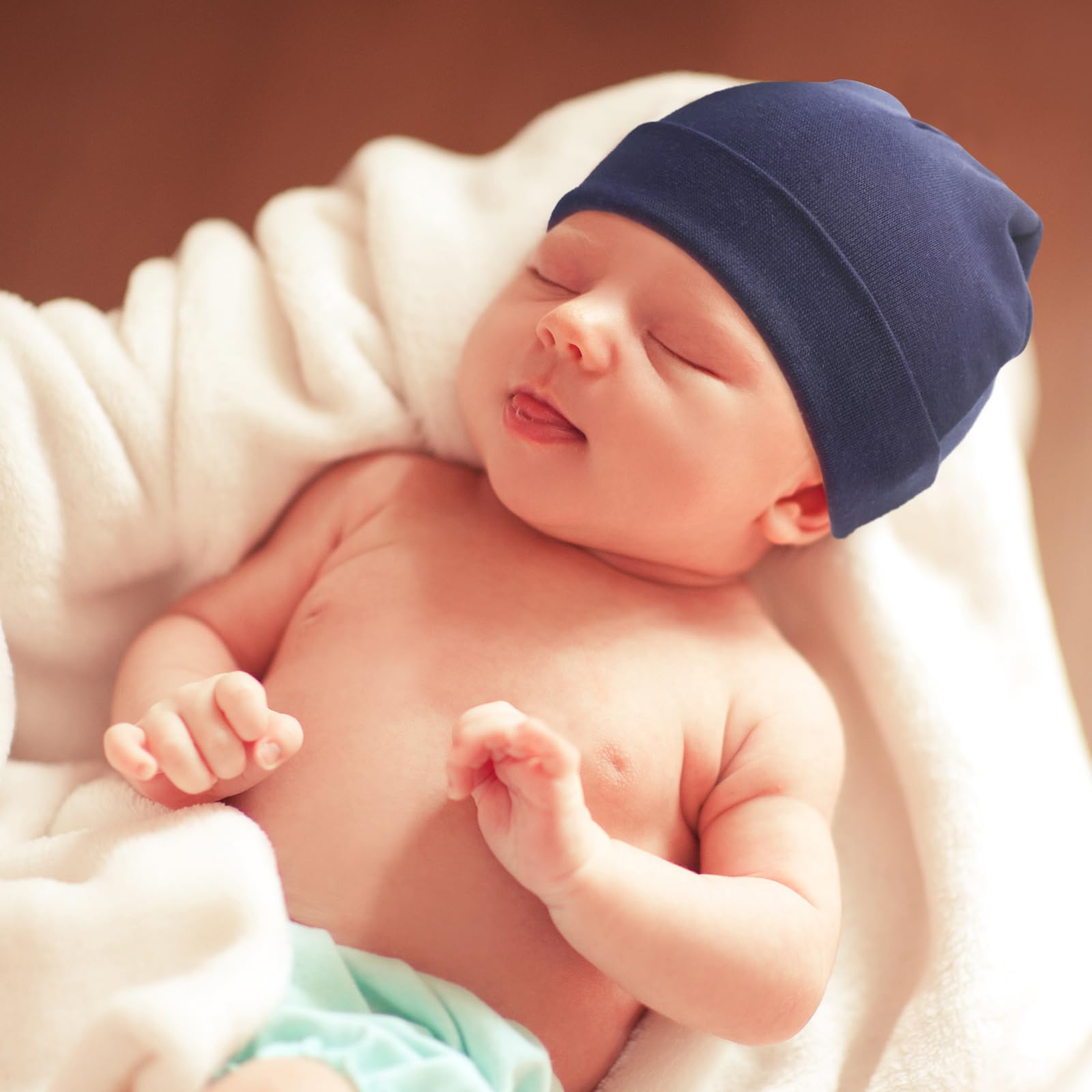 AQOKKA Newborn Baby Hat Infant Beanie Caps Soft Cotton Toddler Hats Newborn Hospital Hat for Baby Boy Girl Kid 0-24 Months - Image 4