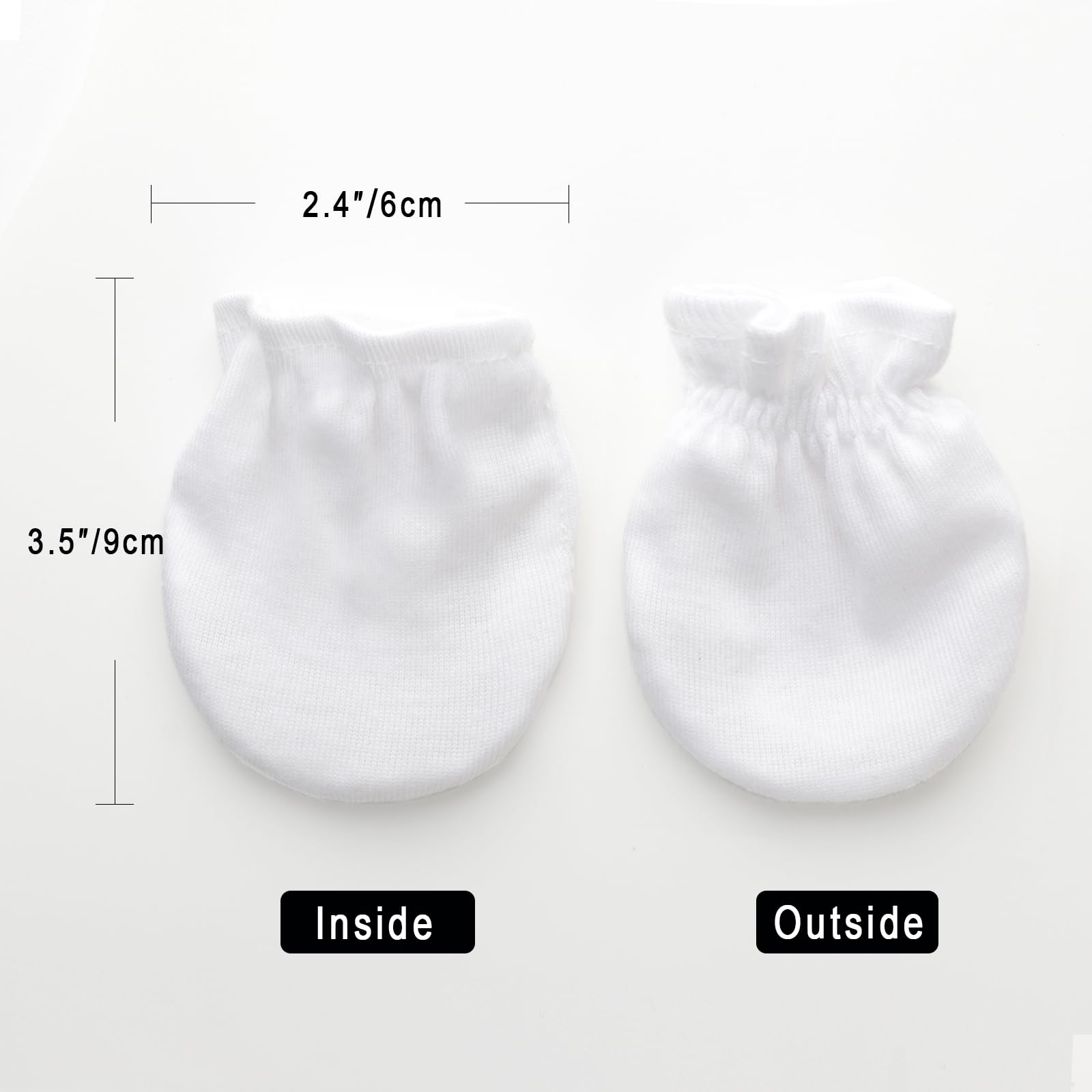 AQOKKA Newborn Baby Mittens No Scratch Elastic Wrist Gloves Infant Toddler Mittens for Baby Boy Girl 0-6 Months - Image 7