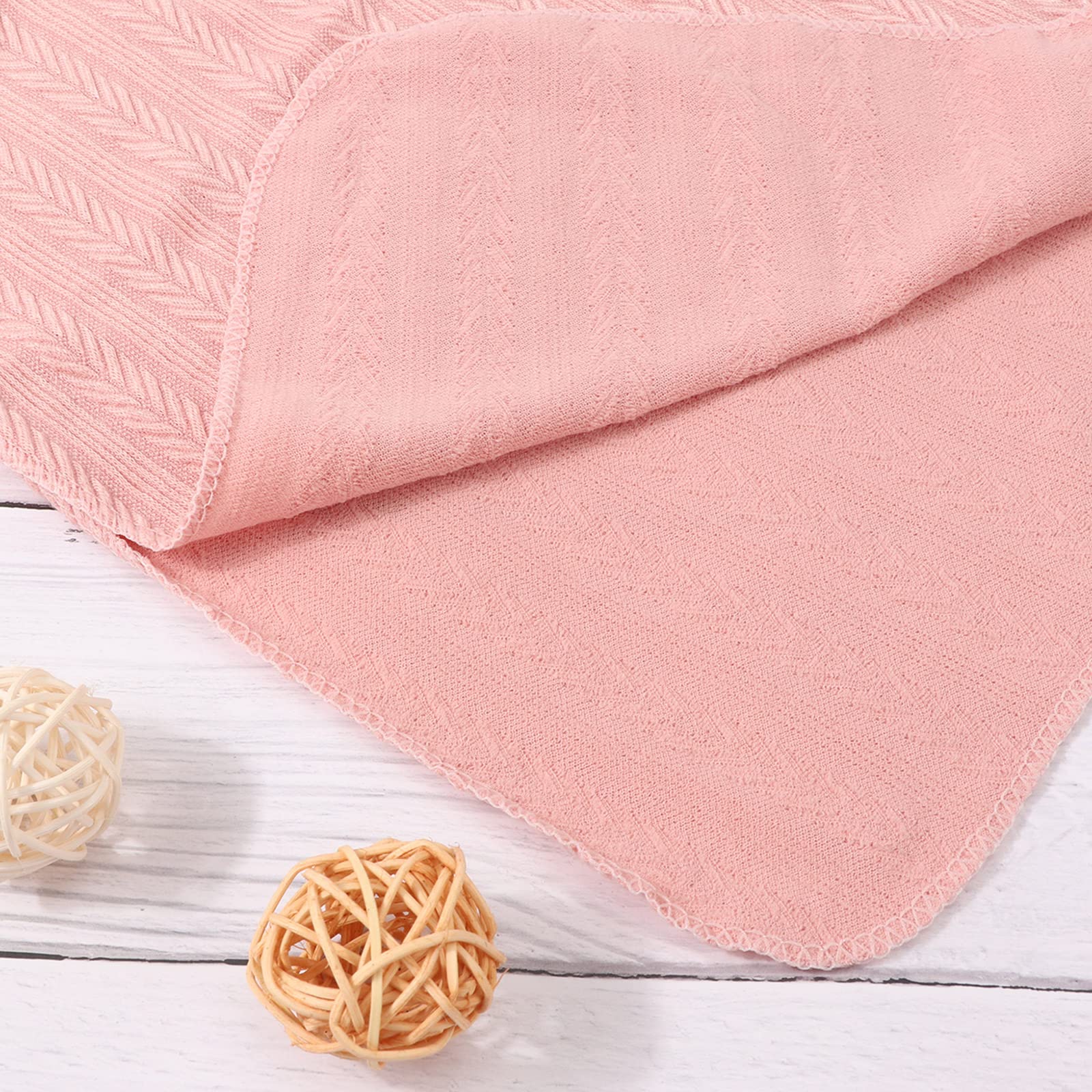 AQOKKA Newborn Receiving Blanket with Bow Hat Mittens Wooden Card Set Wheat-Pattern Newborns Toddler Baby Boy Girl Nursery Swaddle Wrap - Image 4