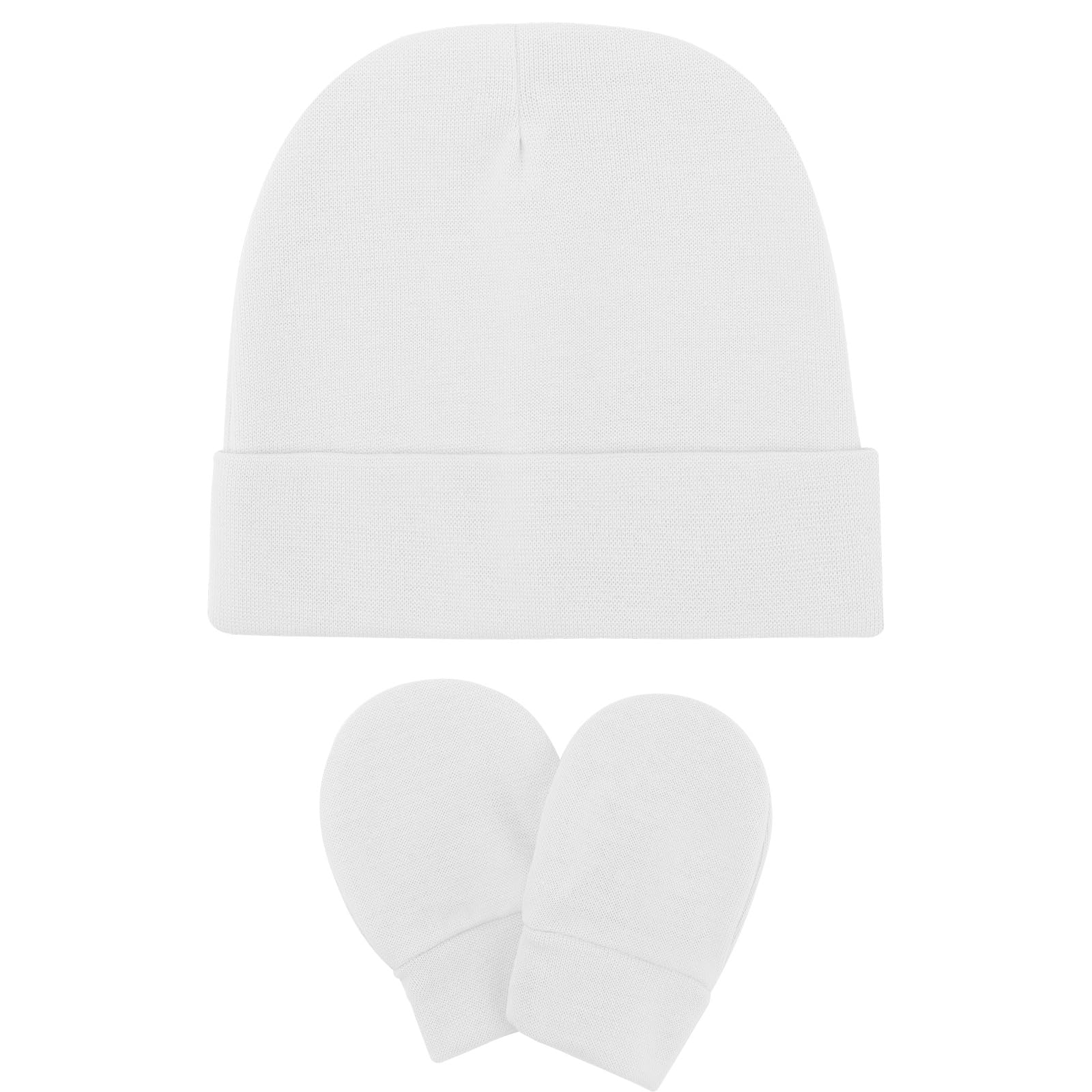 Newborn Baby Hats and Mittens Set Infant Beanie Cap Toddler Gloves Newborn Hospital Hats for Baby Boy Girl Kid 0-6 Months - Image 4